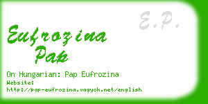 eufrozina pap business card